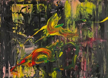 Картина под названием "Chinese dragon, Ene…" - Olita Art, Подлинное произведение искусства, Акрил Установлен на Деревянная р…