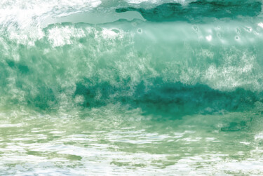 Photographie intitulée "Au coeur de la vague" par Olive, Œuvre d'art originale, Photographie numérique