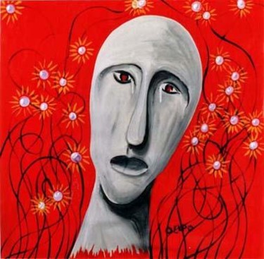 Peinture intitulée "autoportrait" par Oliv, Œuvre d'art originale