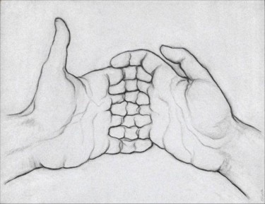 Dibujo titulada "hands01.jpg" por Gustavo Olivera, Obra de arte original