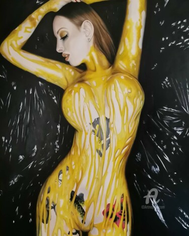 Картина под названием "Envidia" - Olivia Caballero González, Подлинное произведение искусства, Масло