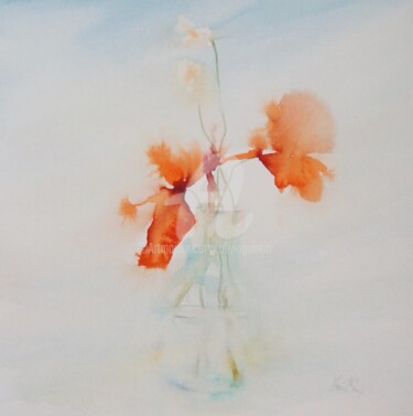 Malerei mit dem Titel "Soleil de midi" von Olivia Quintin, Original-Kunstwerk, Aquarell