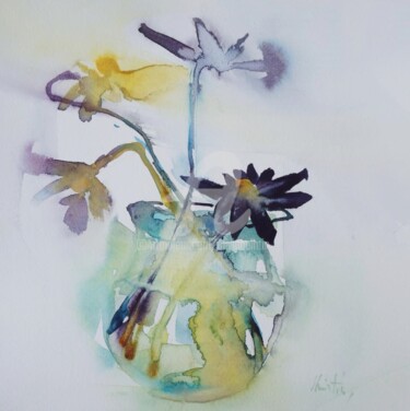 Painting titled "Des jours et des nu…" by Olivia Quintin, Original Artwork, Watercolor