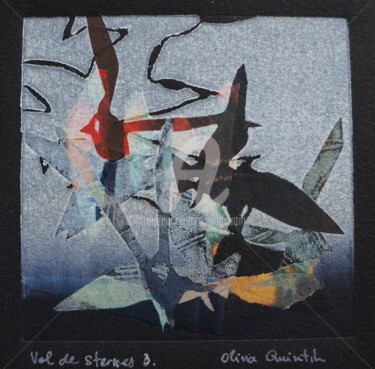 Druckgrafik mit dem Titel "Vol de sternes 3" von Olivia Quintin, Original-Kunstwerk, Gravur