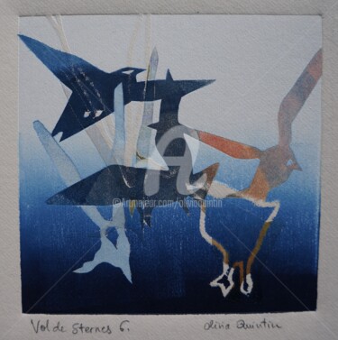 Druckgrafik mit dem Titel "Vol de sternes 6" von Olivia Quintin, Original-Kunstwerk, Gravur