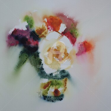 Peinture intitulée "VA10 monotype roses" par Olivia Quintin, Œuvre d'art originale, Aquarelle