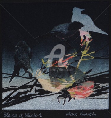 Incisioni, stampe intitolato "black is black 1" da Olivia Quintin, Opera d'arte originale, incisione