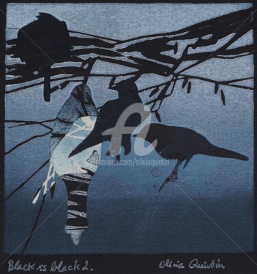 Incisioni, stampe intitolato "black is black 2" da Olivia Quintin, Opera d'arte originale, incisione