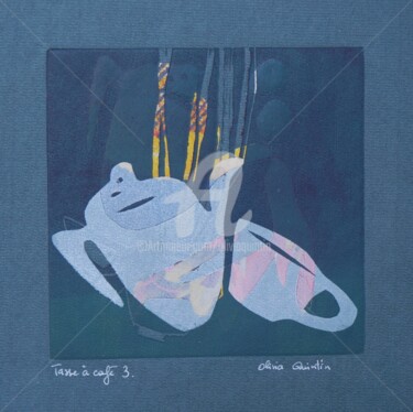 Druckgrafik mit dem Titel "Tasse à café 3" von Olivia Quintin, Original-Kunstwerk, Gravur