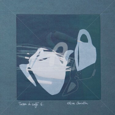Druckgrafik mit dem Titel "Tasse à café 6" von Olivia Quintin, Original-Kunstwerk, Gravur
