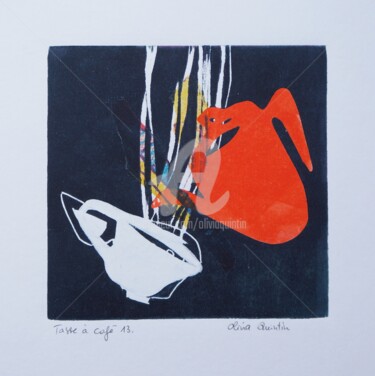 Εκτυπώσεις & Χαρακτικά με τίτλο "Tasse à café 13" από Olivia Quintin, Αυθεντικά έργα τέχνης, Χαρακτική