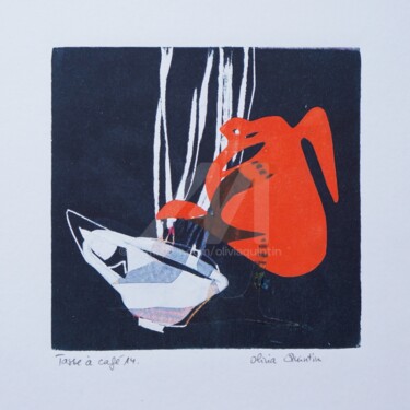 Tasse à café 14 Gravures & estampes intitulée "Tasse à café 14" par Olivia Quintin, Œuvre d'art originale, Gravure