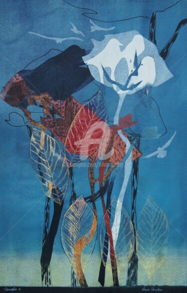 Gravures & estampes intitulée "Canopée 1" par Olivia Quintin, Œuvre d'art originale, Gravure