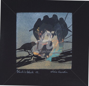 Incisioni, stampe intitolato "black is black 15" da Olivia Quintin, Opera d'arte originale, incisione