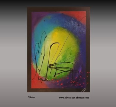 Painting titled "TE-ORA" by Olivier Art Abstrait, Original Artwork, Acrylic Mounted on Wood Stretcher frame