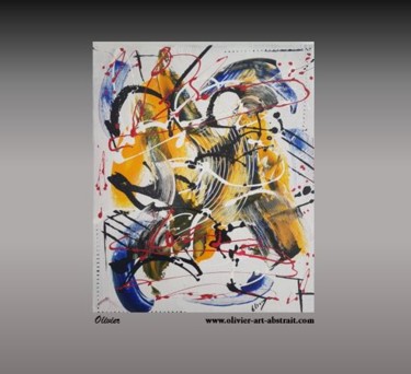 Painting titled "JAZZ" by Olivier Art Abstrait, Original Artwork, Acrylic Mounted on Wood Stretcher frame