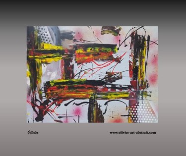 Painting titled "The  Path" by Olivier Art Abstrait, Original Artwork, Acrylic Mounted on Wood Stretcher frame