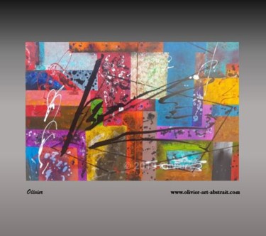 Peinture intitulée "rainbow of paint" par Olivier Art Abstrait, Œuvre d'art originale, Acrylique Monté sur Châssis en bois