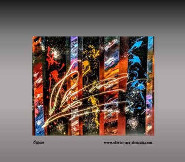 Картина под названием "Splash Of Prim" - Olivier Art Abstrait, Подлинное произведение искусства, Акрил Установлен на Деревян…
