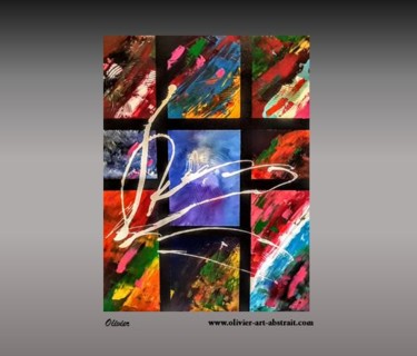 Painting titled "The freedom of Drea…" by Olivier Art Abstrait, Original Artwork, Acrylic Mounted on Wood Stretcher frame