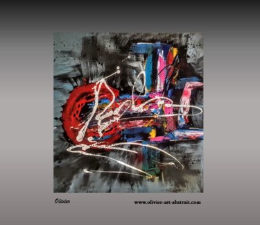 Painting titled "Street corner" by Olivier Art Abstrait, Original Artwork, Acrylic Mounted on Wood Stretcher frame