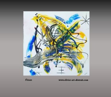 Painting titled "Chloris" by Olivier Art Abstrait, Original Artwork, Acrylic Mounted on Wood Stretcher frame