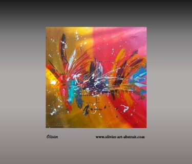 Painting titled "Eros" by Olivier Art Abstrait, Original Artwork, Acrylic Mounted on Wood Stretcher frame