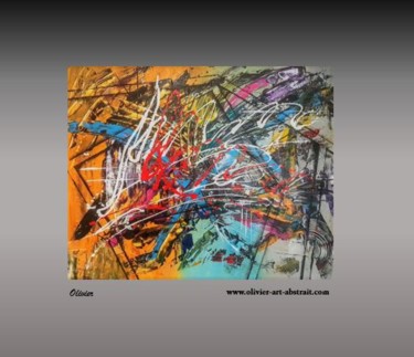 「Révélation」というタイトルの絵画 Olivier Art Abstraitによって, オリジナルのアートワーク, アクリル ウッドストレッチャーフレームにマウント