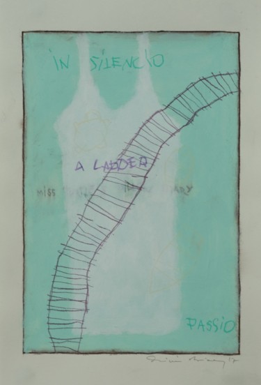 Pittura intitolato "A ladder (lovelette…" da Olivier Biarez, Opera d'arte originale, Acrilico
