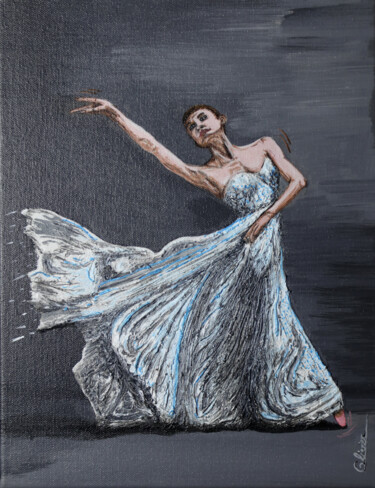 Painting titled "DANSEUSE RELIEF" by Olivier Boulanger, Original Artwork, Acrylic Mounted on Wood Stretcher frame