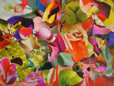 Collages intitulée "Flowersallaround" par Olivier Bourgin, Œuvre d'art originale, Collages
