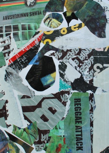Collages intitolato "Reggae Attack" da Olivier Bourgin, Opera d'arte originale, Collages