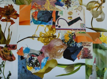Collages titled "Flowersession" by Olivier Bourgin, Original Artwork, Collages