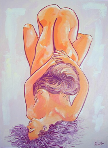 Pintura titulada "Couple de femme org…" por Olivier Boutin, Obra de arte original, Oleo Montado en Bastidor de camilla de ma…