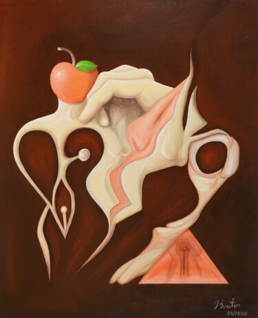 Painting titled "Possession obsessio…" by Olivier Boutin, Original Artwork, Oil Mounted on Wood Stretcher frame