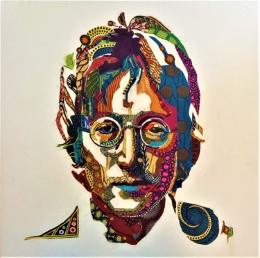 Collages titled "Lennon" by Olivier Bouvard, Original Artwork, Collages