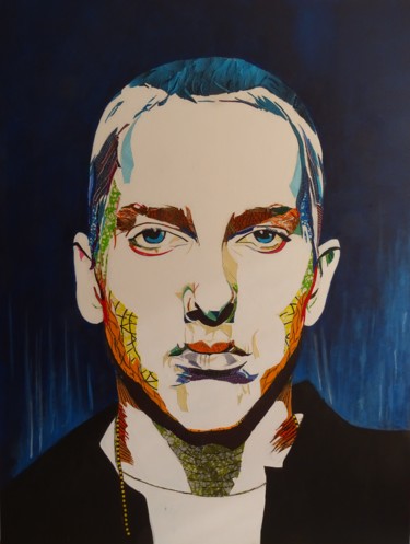 Collages titled "Eminem" by Olivier Bouvard, Original Artwork, Collages