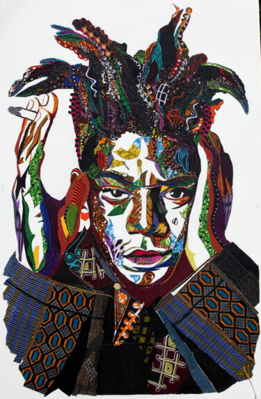 Kolaże zatytułowany „Jean Michel Basquiat” autorstwa Olivier Bouvard, Oryginalna praca, Kolaże