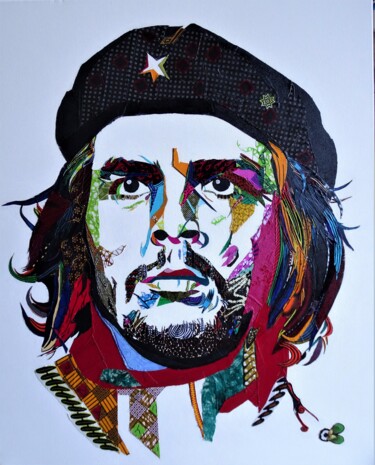 Collages intitulée "Ernesto Che Guevara" par Olivier Bouvard, Œuvre d'art originale, Collages