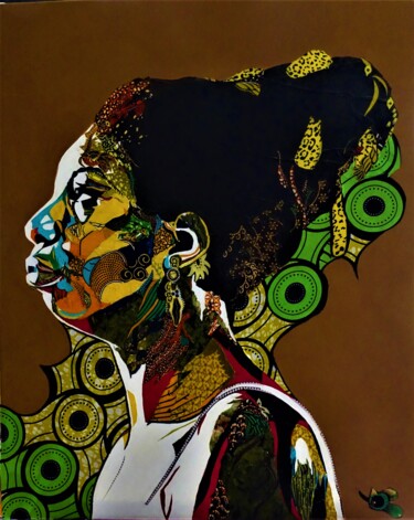 Collages titled "Nina Simone" by Olivier Bouvard, Original Artwork, Collages