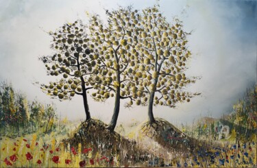 Картина под названием "la terre nourricière" - Olivier Dazelle, Подлинное произведение искусства, Масло