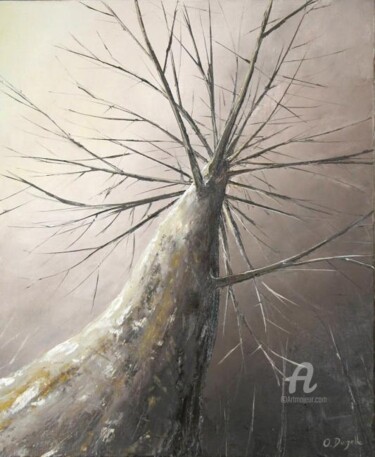 Peinture intitulée "le grand frêne" par Olivier Dazelle, Œuvre d'art originale
