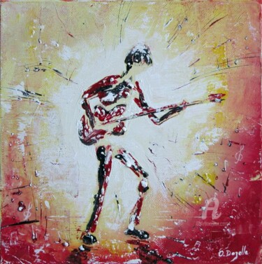 Pintura titulada "guitariste" por Olivier Dazelle, Obra de arte original