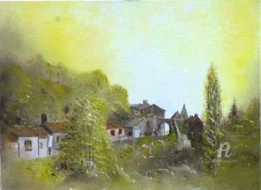 Pintura titulada "Argenton les vallées" por Olivier Dazelle, Obra de arte original, Oleo