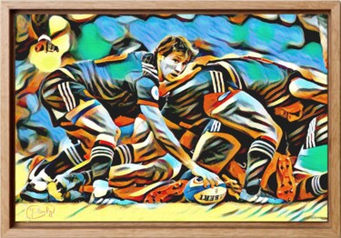 Картина под названием "Rugby série 2#17" - Olivier De Tullasky, Подлинное произведение искусства, Акрил
