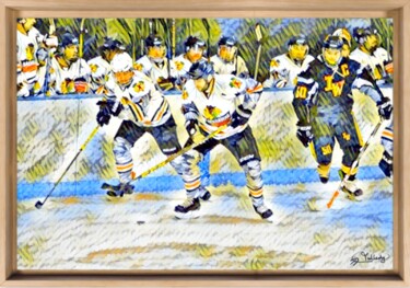 Pintura titulada "Hockey série 2#17" por Olivier De Tullasky, Obra de arte original, Acrílico