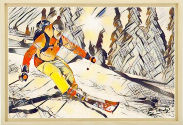 Pintura titulada "Ski série 1#17" por Olivier De Tullasky, Obra de arte original, Acrílico