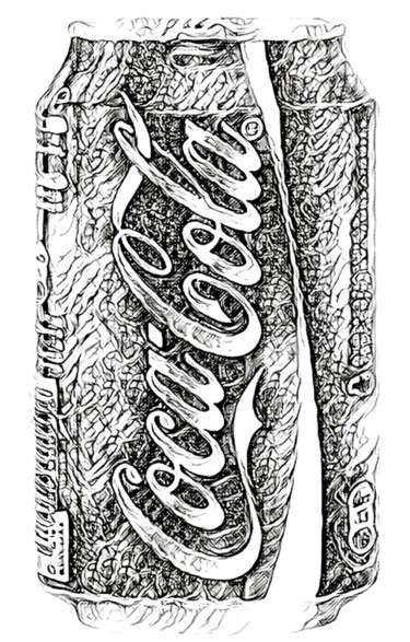 Dessin intitulée "Coca 1#17" par Olivier De Tullasky, Œuvre d'art originale, Encre