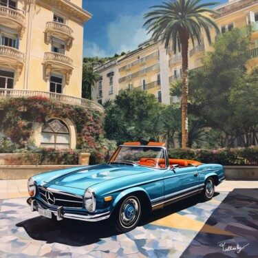 Painting titled "AM2023-56 MERCEDES…" by Olivier De Tullasky, Original Artwork, Acrylic Mounted on Wood Panel