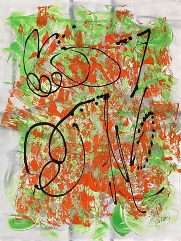 Malerei mit dem Titel "plaisir solitaire" von Olivier De Pooter, Original-Kunstwerk, Acryl